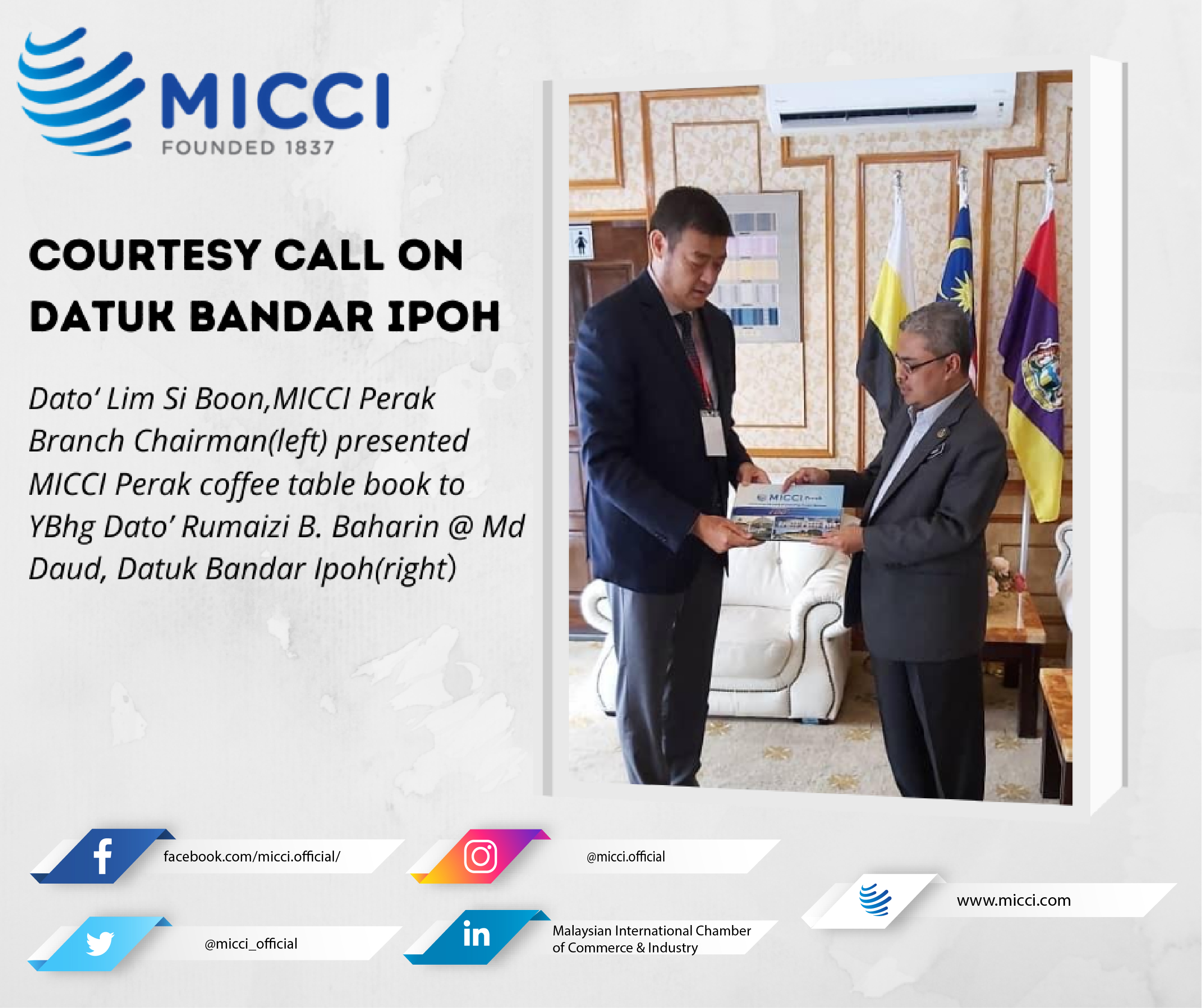 Datuk bandar Ipoh Courtesy Call - MICCI Perak Branch 1