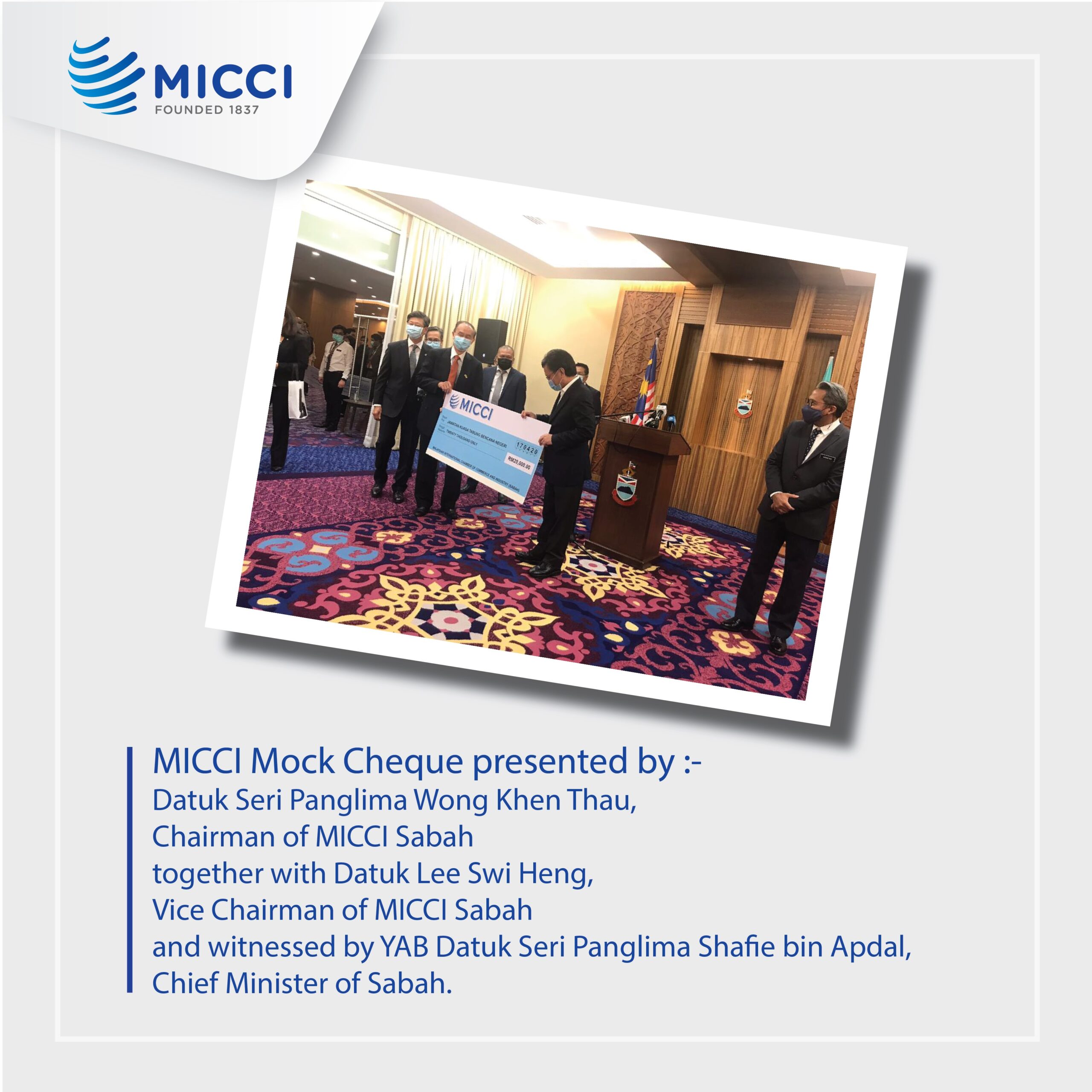 MICCI Sabah & Members Contribution To Sabah State Government 2