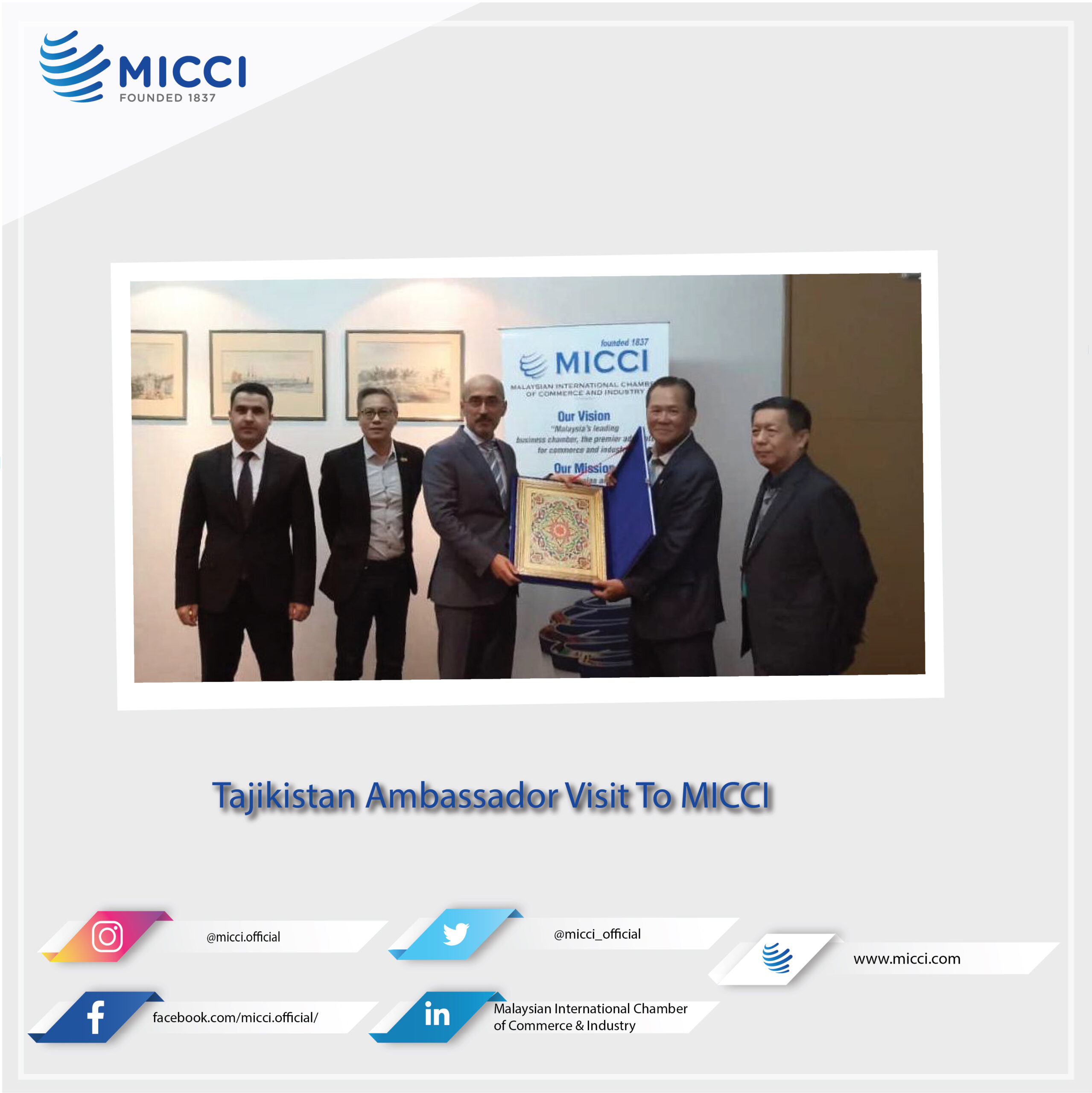 Tajikistan Ambassador Visit To MICCI 2