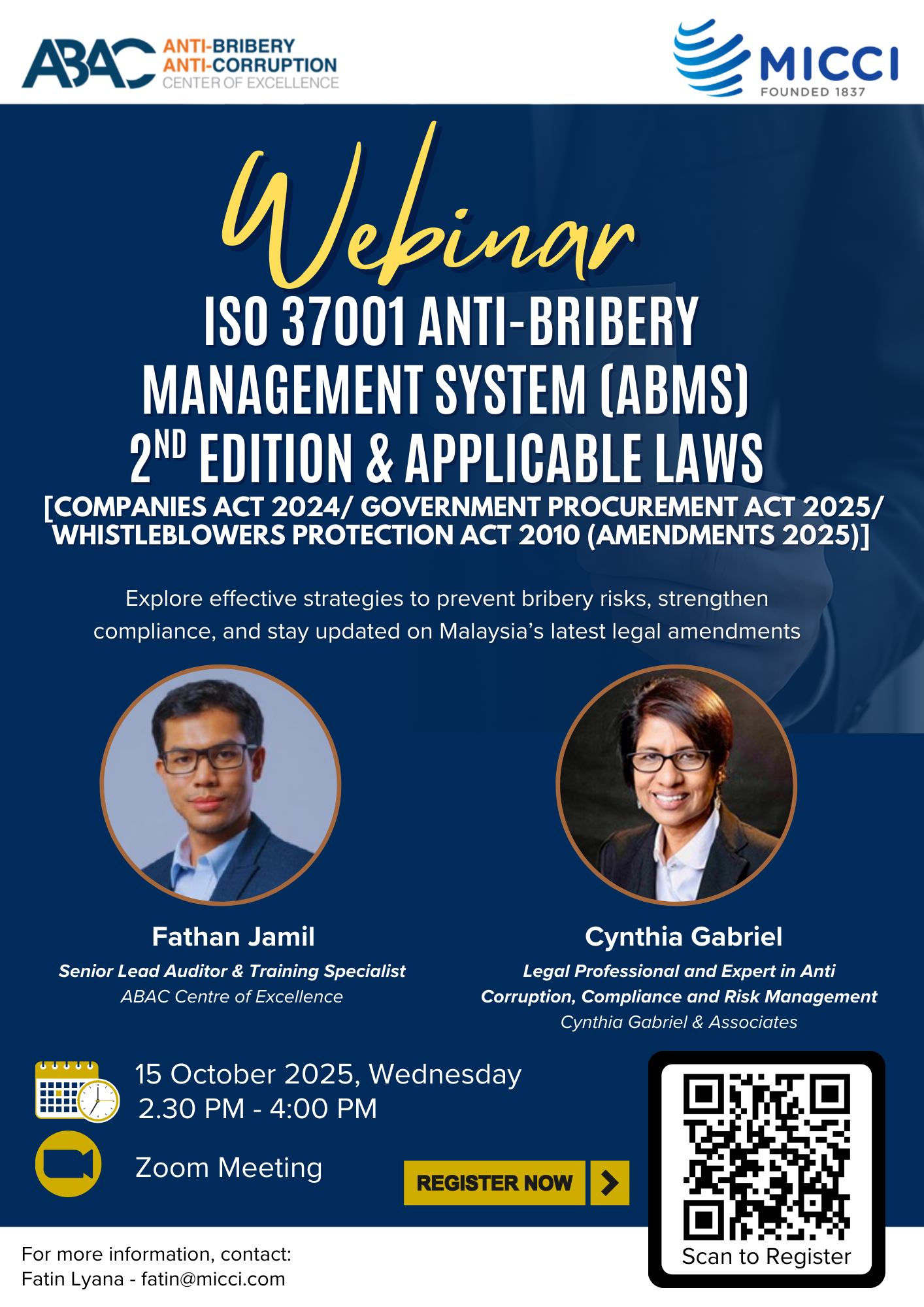 Webinar on ISO 37001 Anti-Bribery Management System (ABMS)